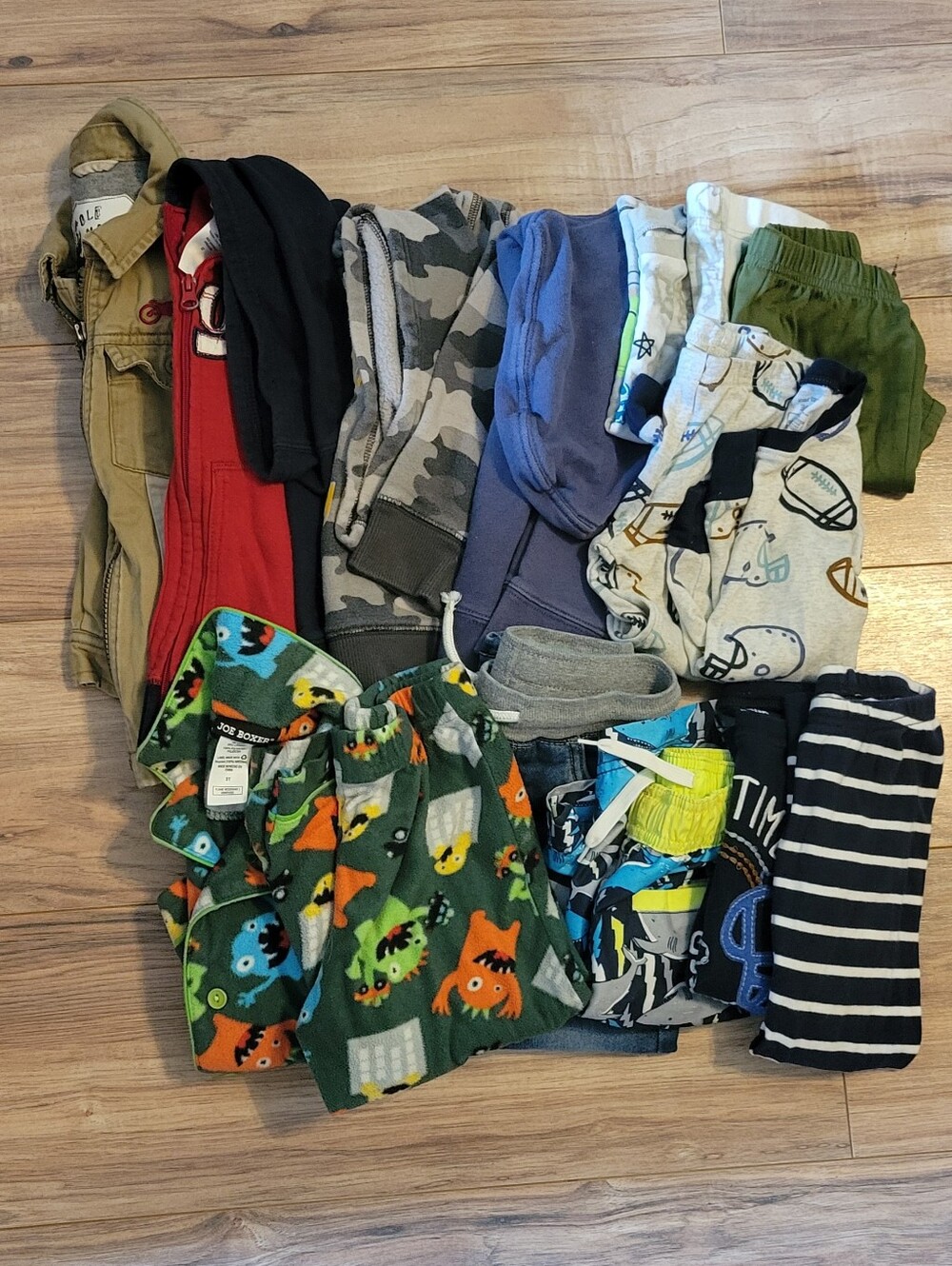 Boys 3T Mixed Pajama, Hoodie, Pants, Swimtrunks & Jacket Bundle